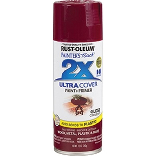 Rust-Oleum 249863 12 oz Gloss Cranberry Painter Touch 2x Ultra Cover Spray 020066189365